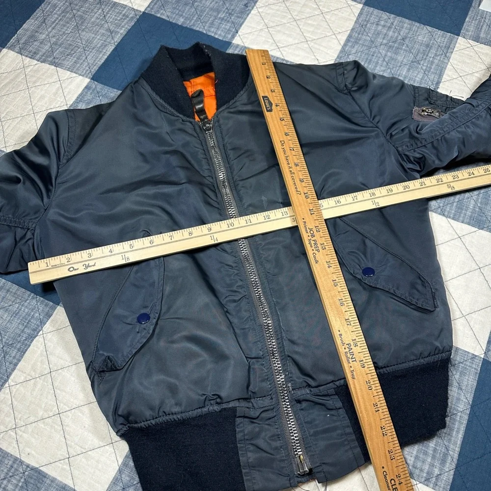 VTG Alpha Industries MA-1 Flight Jacket Navy Blue Bomber Reversible MIL-J-8279E